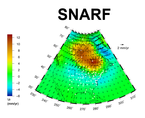 SNARF 1.0 GIA velocity field derived by a data assimilation approach.